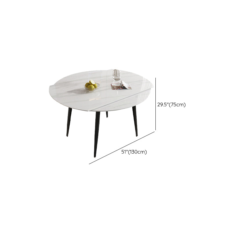Modern Stone Dining Table with 4 Black Legs Table for Dining Room Clearhalo 'Dining Tables & Seating' 'Dining Tables' 'dining_table' 'furn' 'furn_dining_table' 'Furniture' 'Kitchen & Dining Furniture' 6635615