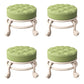 Stain Resistant Ottoman Solid PU Leather Tufted Round Ottoman with Wheels Green 4 Piece Set Clearhalo 'furn' 'furn_ottomans_poufs' 'Furniture' 'Living Room Furniture' 'Ottomans & Poufs' 'ottomans_poufs' 6635774