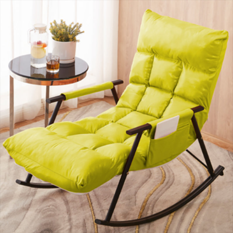 Tufted Cushions Rocker Chair Whole Colored Modern Fabric Rocker Chair in Living Room Yellow Clearhalo 'Chairs & Seating' 'furn' 'furn_rocking_chairs' 'Furniture' 'Living Room Furniture' 'Rocking Chairs' 'rocking_chairs' 6635973