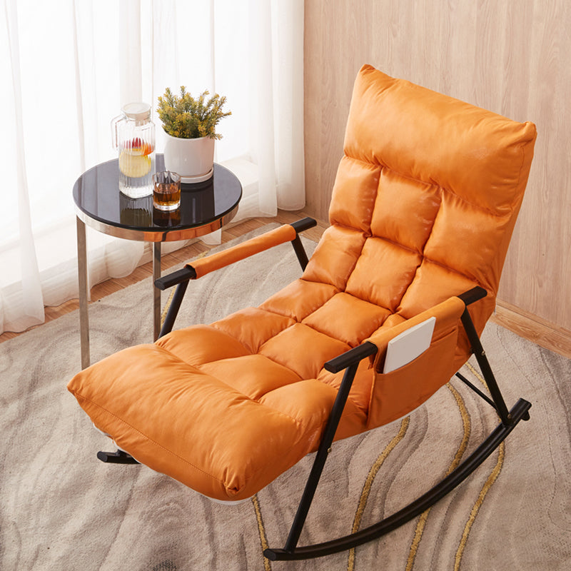 Tufted Cushions Rocker Chair Whole Colored Modern Fabric Rocker Chair in Living Room Orange Clearhalo 'Chairs & Seating' 'furn' 'furn_rocking_chairs' 'Furniture' 'Living Room Furniture' 'Rocking Chairs' 'rocking_chairs' 6635974