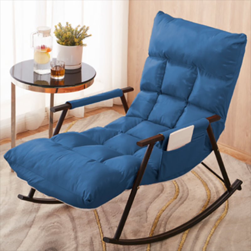 Tufted Cushions Rocker Chair Whole Colored Modern Fabric Rocker Chair in Living Room Blue Clearhalo 'Chairs & Seating' 'furn' 'furn_rocking_chairs' 'Furniture' 'Living Room Furniture' 'Rocking Chairs' 'rocking_chairs' 6635980