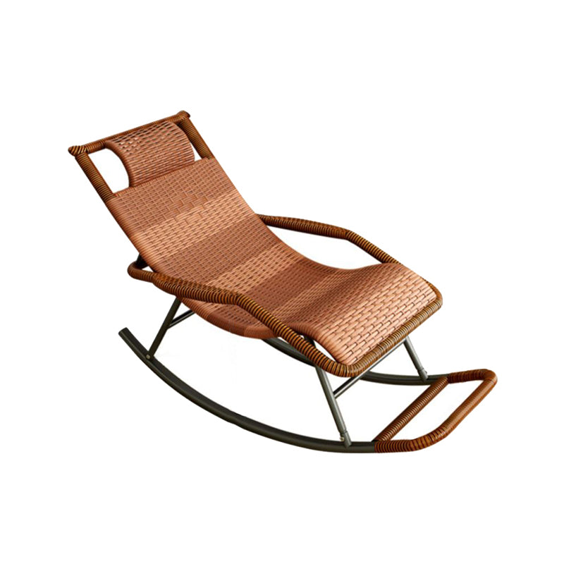 Modern Recliner Chair Color Block Rattan Rocker Chair with Dark Legs Clearhalo 'Chairs & Seating' 'furn' 'furn_rocking_chairs' 'Furniture' 'Living Room Furniture' 'Rocking Chairs' 'rocking_chairs' 6635987