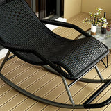 Modern Recliner Chair Color Block Rattan Rocker Chair with Dark Legs Clearhalo 'Chairs & Seating' 'furn' 'furn_rocking_chairs' 'Furniture' 'Living Room Furniture' 'Rocking Chairs' 'rocking_chairs' 6635989