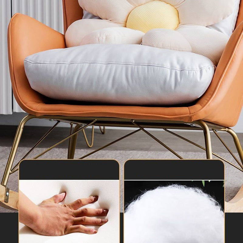 Modern Upholstered Rocker Chair Metal Frame Dirt Resistant Rocker Chair Clearhalo 'Chairs & Seating' 'furn' 'furn_rocking_chairs' 'Furniture' 'Living Room Furniture' 'Rocking Chairs' 'rocking_chairs' 6636003