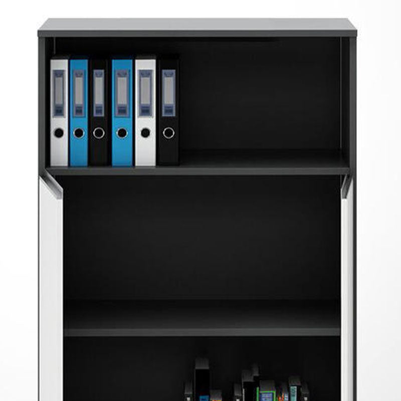 Armadio di archiviazione in legno moderno ripiani di deposito verticale.