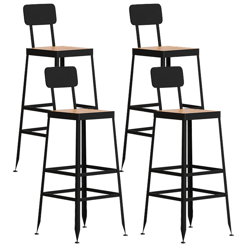 Industrial Style Bar Set 1/4/7/13 Pieces Solid Wood Rectangle Pub Dining Set Brown 30"H Stools (Set of 4) Clearhalo 'Bar Furniture' 'furn' 'furn_home_bar_bar_sets' 'Furniture' 'Home Bars & Bar Sets' 'home_bar_bar_sets' 'Kitchen & Dining Furniture' 6636324