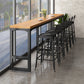 Industrial Style Bar Set 1/4/7/13 Pieces Solid Wood Rectangle Pub Dining Set 7 Pieces: Table, 6 Black Stools Clearhalo 'Bar Furniture' 'furn' 'furn_home_bar_bar_sets' 'Furniture' 'Home Bars & Bar Sets' 'home_bar_bar_sets' 'Kitchen & Dining Furniture' 6636325