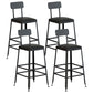 Industrial Style Bar Set 1/4/7/13 Pieces Solid Wood Rectangle Pub Dining Set Black 30"H Stools (Set of 4) Clearhalo 'Bar Furniture' 'furn' 'furn_home_bar_bar_sets' 'Furniture' 'Home Bars & Bar Sets' 'home_bar_bar_sets' 'Kitchen & Dining Furniture' 6636326