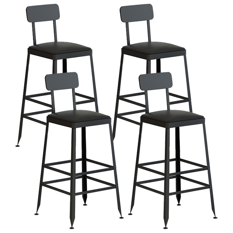 Industrial Style Bar Set 1/4/7/13 Pieces Solid Wood Rectangle Pub Dining Set Black 30"H Stools (Set of 4) Clearhalo 'Bar Furniture' 'furn' 'furn_home_bar_bar_sets' 'Furniture' 'Home Bars & Bar Sets' 'home_bar_bar_sets' 'Kitchen & Dining Furniture' 6636326