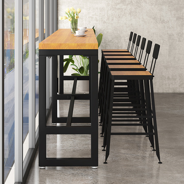 Industrial Style Bar Set 1/4/7/13 Pieces Solid Wood Rectangle Pub Dining Set Clearhalo 'Bar Furniture' 'furn' 'furn_home_bar_bar_sets' 'Furniture' 'Home Bars & Bar Sets' 'home_bar_bar_sets' 'Kitchen & Dining Furniture' 6636327
