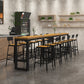 Industrial Style Bar Set 1/4/7/13 Pieces Solid Wood Rectangle Pub Dining Set 13 Pieces: Table, 12 Stools Clearhalo 'Bar Furniture' 'furn' 'furn_home_bar_bar_sets' 'Furniture' 'Home Bars & Bar Sets' 'home_bar_bar_sets' 'Kitchen & Dining Furniture' 6636329