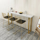 Glam Solid Wood Bar Stool and Table Set 1/4/7 Pieces Pub Table Set 4 Pieces: Table, 3 Black Gold Stools Clearhalo 'Bar Furniture' 'furn' 'furn_home_bar_bar_sets' 'Furniture' 'Home Bars & Bar Sets' 'home_bar_bar_sets' 'Kitchen & Dining Furniture' 6636354
