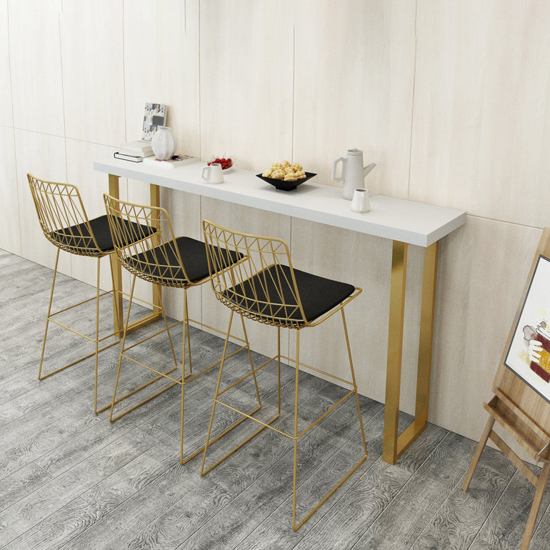 Glam Solid Wood Bar Stool and Table Set 1/4/7 Pieces Pub Table Set 4 Pieces: Table, 3 Black Gold Stools Clearhalo 'Bar Furniture' 'furn' 'furn_home_bar_bar_sets' 'Furniture' 'Home Bars & Bar Sets' 'home_bar_bar_sets' 'Kitchen & Dining Furniture' 6636354