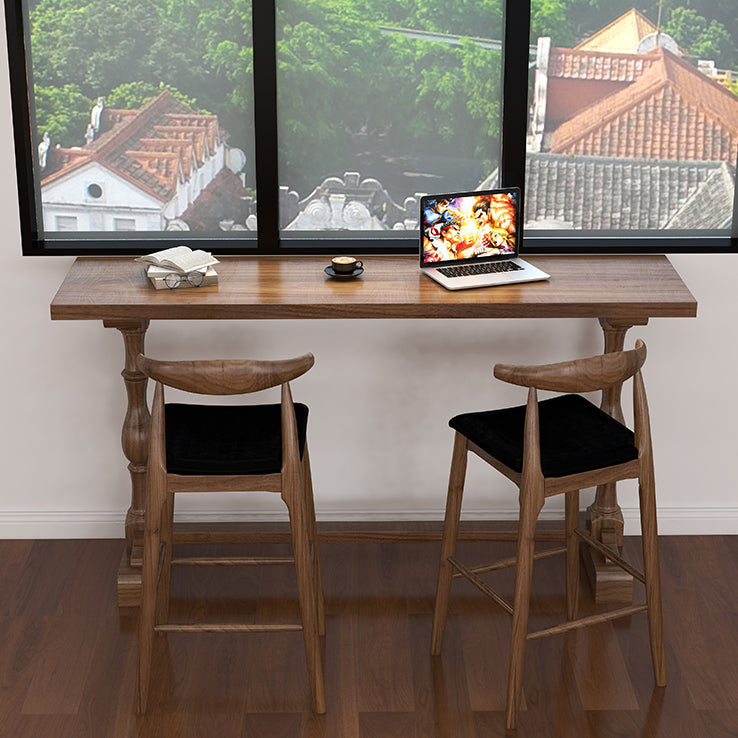 Brown 1/2/3 Pieces Pub Dining Set Solid Wood Table and Stool Set Clearhalo 'Bar Furniture' 'furn' 'furn_home_bar_bar_sets' 'Furniture' 'Home Bars & Bar Sets' 'home_bar_bar_sets' 'Kitchen & Dining Furniture' 6636391