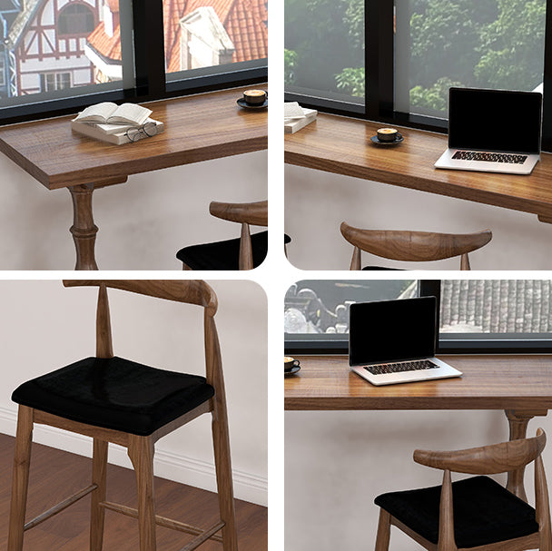 Brown 1/2/3 Pieces Pub Dining Set Solid Wood Table and Stool Set Clearhalo 'Bar Furniture' 'furn' 'furn_home_bar_bar_sets' 'Furniture' 'Home Bars & Bar Sets' 'home_bar_bar_sets' 'Kitchen & Dining Furniture' 6636393