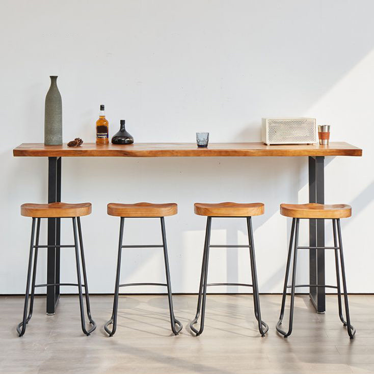 Rectangular Counter Height Pub Set 1/2/4/5 Pieces Pub Dining Set 5 Pieces: Table, 4 Stools Clearhalo 'Bar Furniture' 'furn' 'furn_home_bar_bar_sets' 'Furniture' 'Home Bars & Bar Sets' 'home_bar_bar_sets' 'Kitchen & Dining Furniture' 6636411