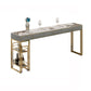 Rectangular Bar Stool and Table Set 1/3 Pieces Pub Table Set for Dining Room Gray Gold 63.0"L x 15.7"W Clearhalo 'Bar Furniture' 'furn' 'furn_home_bar_bar_sets' 'Furniture' 'Home Bars & Bar Sets' 'home_bar_bar_sets' 'Kitchen & Dining Furniture' 6636472