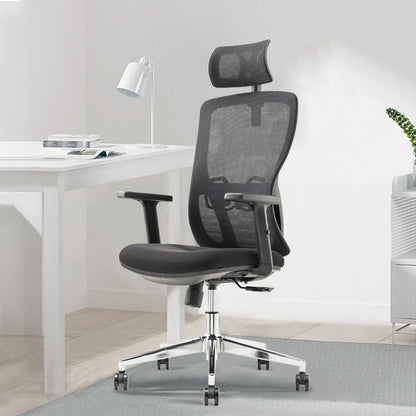 Moderne zwarte bureaustoel vaste armen verstelbare stoelhoogte bureau stoel met wielen