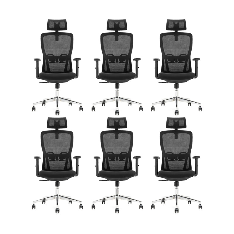 Moderne zwarte bureaustoel vaste armen verstelbare stoelhoogte bureau stoel met wielen