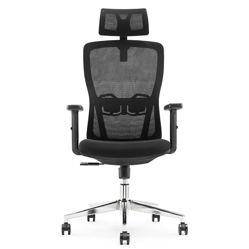 Moderne zwarte bureaustoel vaste armen verstelbare stoelhoogte bureau stoel met wielen