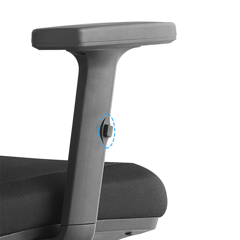 Moderne zwarte bureaustoel vaste armen verstelbare stoelhoogte bureau stoel met wielen