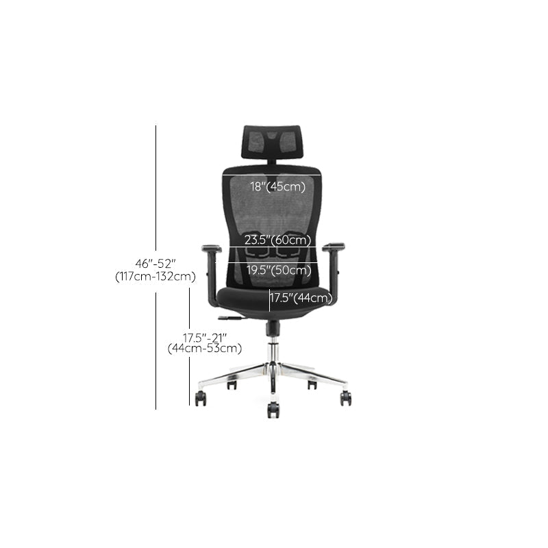 Moderne zwarte bureaustoel vaste armen verstelbare stoelhoogte bureau stoel met wielen