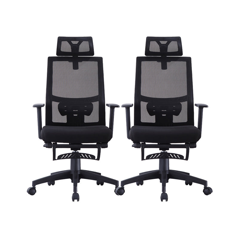 Modern Office Chair Fixed Arms Adjustable Seat Height Desk Chair with Wheels 2 Piece Set Clearhalo 'furn' 'furn_office_chair' 'Furniture' 'Office Chairs' 'Office Furniture' 'office_chair' 6636504