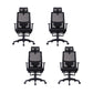 Modern Office Chair Fixed Arms Adjustable Seat Height Desk Chair with Wheels 4 Piece Set Clearhalo 'furn' 'furn_office_chair' 'Furniture' 'Office Chairs' 'Office Furniture' 'office_chair' 6636506