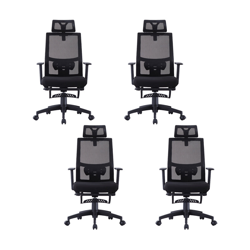 Modern Office Chair Fixed Arms Adjustable Seat Height Desk Chair with Wheels 4 Piece Set Clearhalo 'furn' 'furn_office_chair' 'Furniture' 'Office Chairs' 'Office Furniture' 'office_chair' 6636506