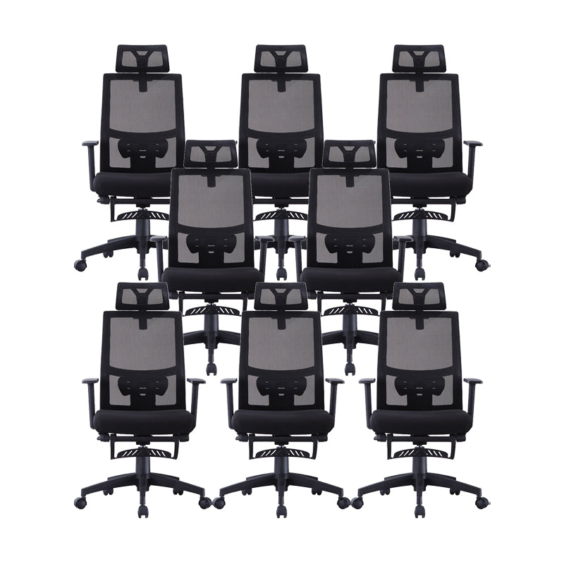 Modern Office Chair Fixed Arms Adjustable Seat Height Desk Chair with Wheels 8 Piece Set Clearhalo 'furn' 'furn_office_chair' 'Furniture' 'Office Chairs' 'Office Furniture' 'office_chair' 6636510