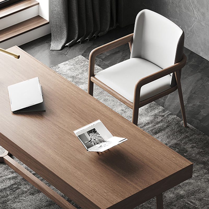 Contemporary Fixed Arms Chair Leather Conference Chair for Office Clearhalo 'furn' 'furn_office_chair' 'Furniture' 'Office Chairs' 'Office Furniture' 'office_chair' 6636537