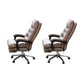 Modern Leather Desk Chair Adjustable Seat Height Padded Arms Office Chair with Wheels Light Coffee 2 Piece Set Clearhalo 'furn' 'furn_office_chair' 'Furniture' 'Office Chairs' 'Office Furniture' 'office_chair' 6636591