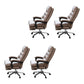 Modern Leather Desk Chair Adjustable Seat Height Padded Arms Office Chair with Wheels Light Coffee 4 Piece Set Clearhalo 'furn' 'furn_office_chair' 'Furniture' 'Office Chairs' 'Office Furniture' 'office_chair' 6636594