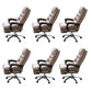 Modern Leather Desk Chair Adjustable Seat Height Padded Arms Office Chair with Wheels Light Coffee 6 Piece Set Clearhalo 'furn' 'furn_office_chair' 'Furniture' 'Office Chairs' 'Office Furniture' 'office_chair' 6636596