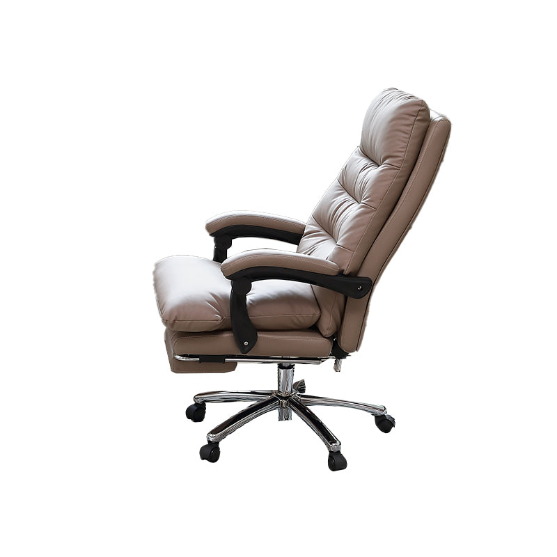 Modern Leather Desk Chair Adjustable Seat Height Padded Arms Office Chair with Wheels Clearhalo 'furn' 'furn_office_chair' 'Furniture' 'Office Chairs' 'Office Furniture' 'office_chair' 6636597