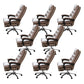 Modern Leather Desk Chair Adjustable Seat Height Padded Arms Office Chair with Wheels Light Coffee 8 Piece Set Clearhalo 'furn' 'furn_office_chair' 'Furniture' 'Office Chairs' 'Office Furniture' 'office_chair' 6636598