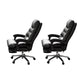 Modern Leather Desk Chair Adjustable Seat Height Padded Arms Office Chair with Wheels Black 2 Piece Set Clearhalo 'furn' 'furn_office_chair' 'Furniture' 'Office Chairs' 'Office Furniture' 'office_chair' 6636602