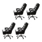 Modern Leather Desk Chair Adjustable Seat Height Padded Arms Office Chair with Wheels Black 4 Piece Set Clearhalo 'furn' 'furn_office_chair' 'Furniture' 'Office Chairs' 'Office Furniture' 'office_chair' 6636603