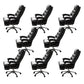 Modern Leather Desk Chair Adjustable Seat Height Padded Arms Office Chair with Wheels Black 8 Piece Set Clearhalo 'furn' 'furn_office_chair' 'Furniture' 'Office Chairs' 'Office Furniture' 'office_chair' 6636607