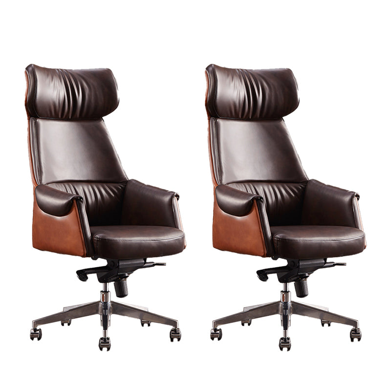Modern No Arm Executive Chair Height-adjustable Managers Chair for Office 2 Piece Set Clearhalo 'furn' 'furn_office_chair' 'Furniture' 'Office Chairs' 'Office Furniture' 'office_chair' 6636613
