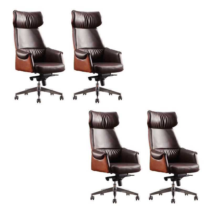 Modern No Arm Executive Chair Height-adjustable Managers Chair for Office 4 Piece Set Clearhalo 'furn' 'furn_office_chair' 'Furniture' 'Office Chairs' 'Office Furniture' 'office_chair' 6636614