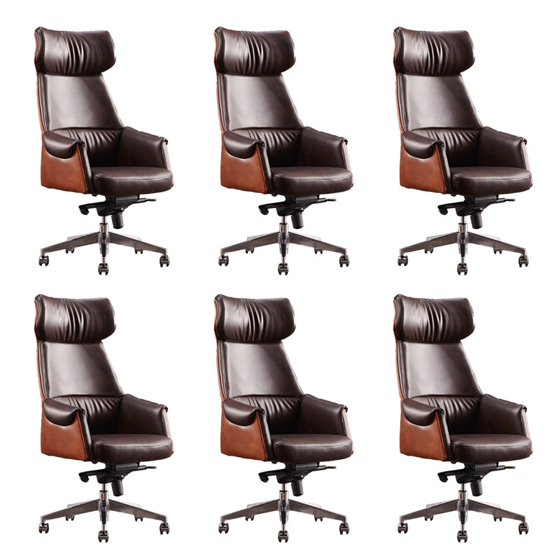 Modern No Arm Executive Chair Height-adjustable Managers Chair for Office 6 Piece Set Clearhalo 'furn' 'furn_office_chair' 'Furniture' 'Office Chairs' 'Office Furniture' 'office_chair' 6636616