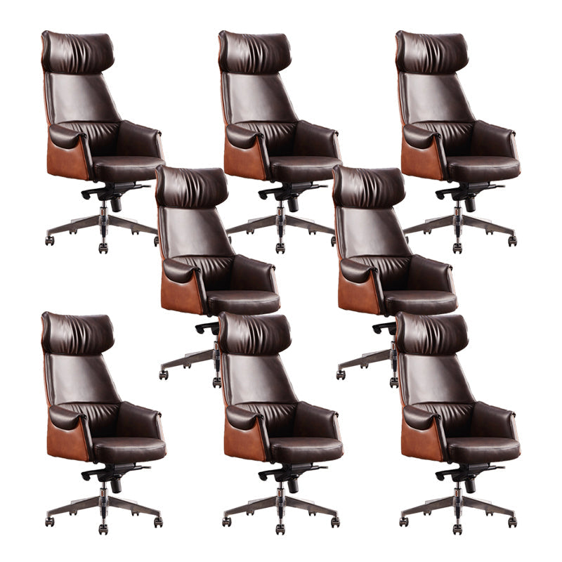 Modern No Arm Executive Chair Height-adjustable Managers Chair for Office 8 Piece Set Clearhalo 'furn' 'furn_office_chair' 'Furniture' 'Office Chairs' 'Office Furniture' 'office_chair' 6636618