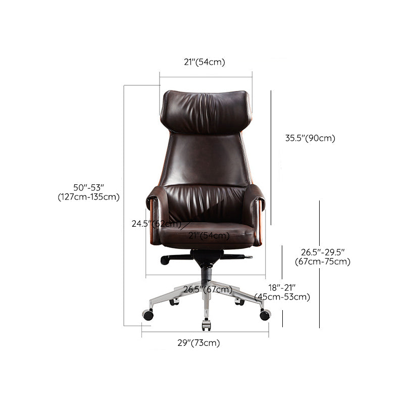 Modern No Arm Executive Chair Height-adjustable Managers Chair for Office Clearhalo 'furn' 'furn_office_chair' 'Furniture' 'Office Chairs' 'Office Furniture' 'office_chair' 6636625