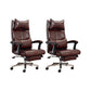 Modern Office Chair Padded Arms Adjustable Seat Height Desk Chair with Wheels Brown 2 Piece Set Clearhalo 'furn' 'furn_office_chair' 'Furniture' 'Office Chairs' 'Office Furniture' 'office_chair' 6636647