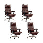 Modern Office Chair Padded Arms Adjustable Seat Height Desk Chair with Wheels Brown 4 Piece Set Clearhalo 'furn' 'furn_office_chair' 'Furniture' 'Office Chairs' 'Office Furniture' 'office_chair' 6636650