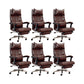 Modern Office Chair Padded Arms Adjustable Seat Height Desk Chair with Wheels Brown 6 Piece Set Clearhalo 'furn' 'furn_office_chair' 'Furniture' 'Office Chairs' 'Office Furniture' 'office_chair' 6636652