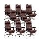 Modern Office Chair Padded Arms Adjustable Seat Height Desk Chair with Wheels Brown 8 Piece Set Clearhalo 'furn' 'furn_office_chair' 'Furniture' 'Office Chairs' 'Office Furniture' 'office_chair' 6636654