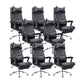 Modern Office Chair Padded Arms Adjustable Seat Height Desk Chair with Wheels Black 8 Piece Set Clearhalo 'furn' 'furn_office_chair' 'Furniture' 'Office Chairs' 'Office Furniture' 'office_chair' 6636662