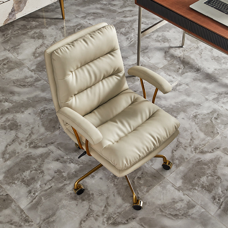 Modern Chair Adjustable Seat Height Padded Arms Desk Chair with Wheels Grey 1 Piece Clearhalo 'furn' 'furn_office_chair' 'Furniture' 'Office Chairs' 'Office Furniture' 'office_chair' 6636713